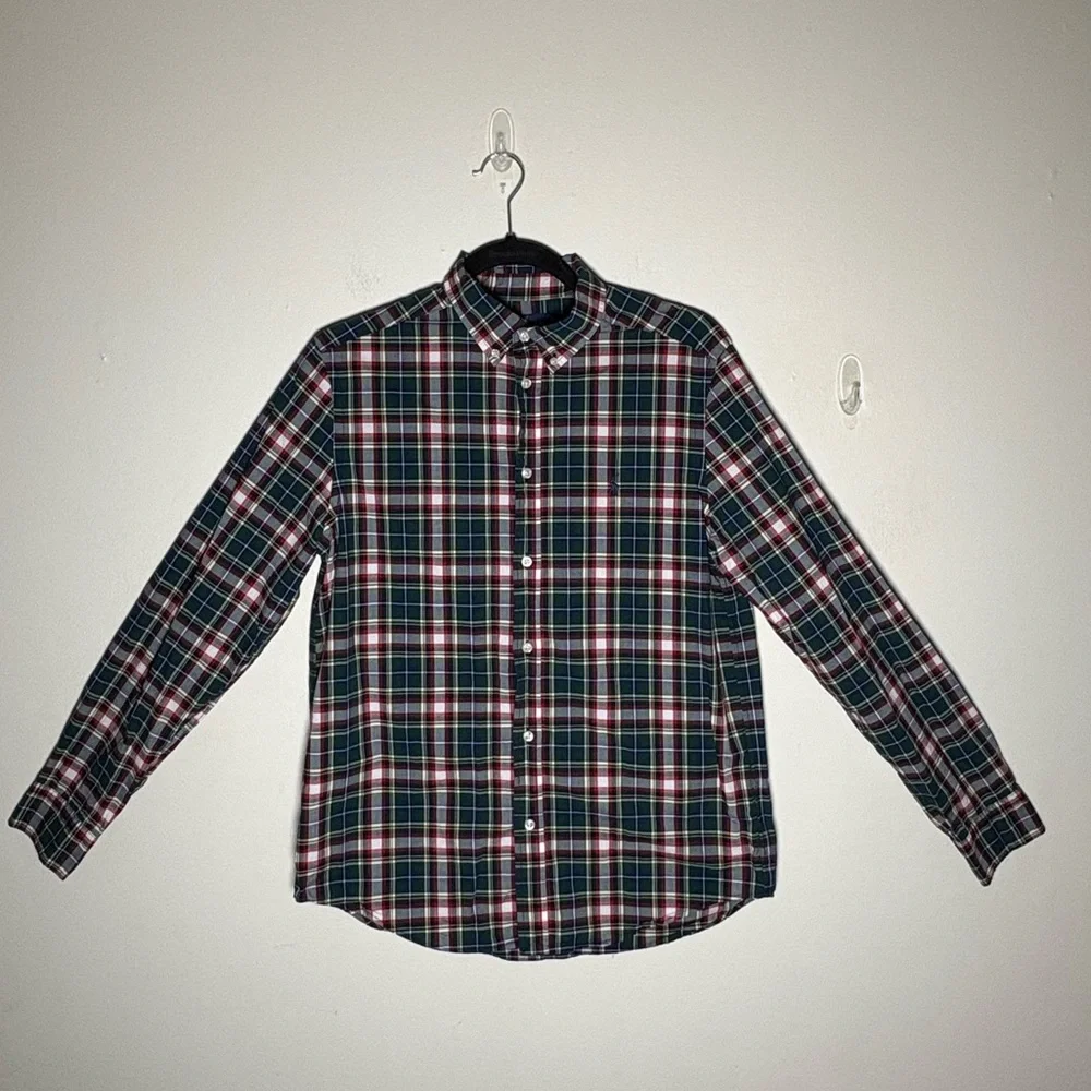 Ralph Lauren Boys Plaid Button up Natural  Stretch Shirt Size XL (18-20)